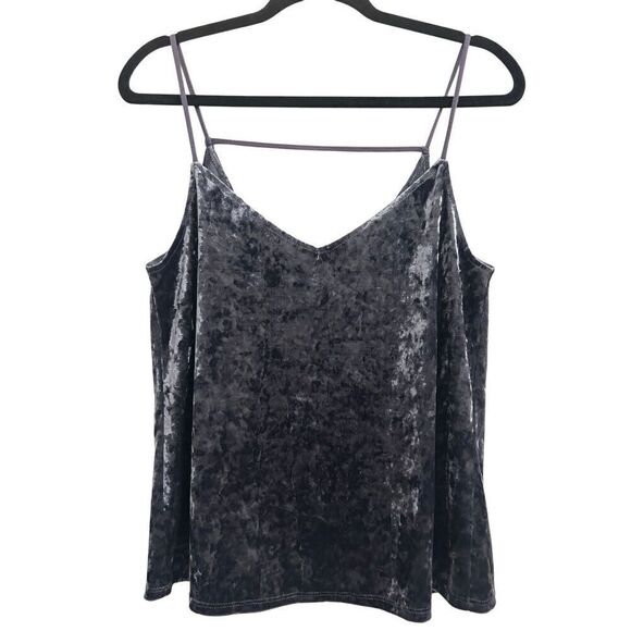 Socialite Tops - Socialite crushed velour strappy camisole S blue-gray color